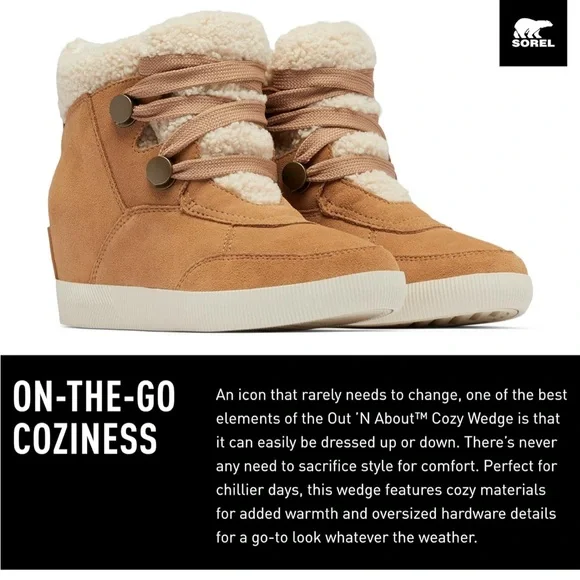 Sorel Out N About Cozy Wedge 9.5 NWT - Picture 2 of 6